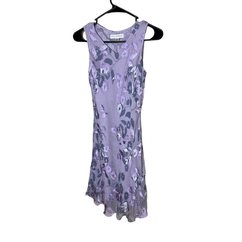 Petite Sophisticate Lilac Floral Sleeveless Dress